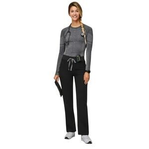 FIGS Women’s High Waisted Livingston Scrub Black Pants XXL Tall